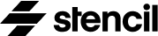 Stencil text logo